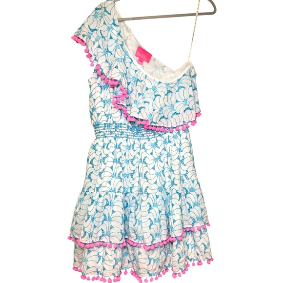 Lily Pulitzer ADDILYN DRESS One Shoulder Dress XL Easter Dress Preppy Style - Picture 1 of 9